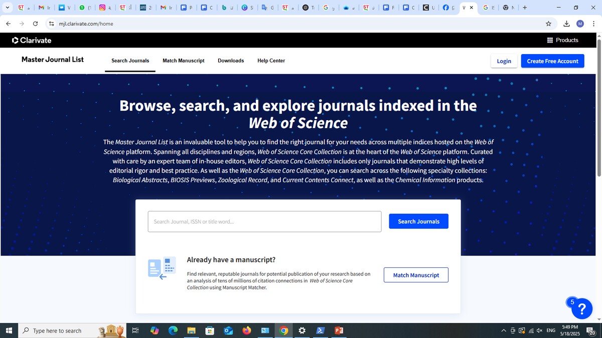  Web of Science Master Journal List