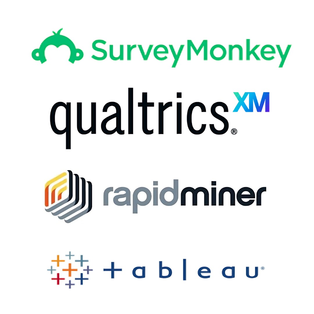 Qualtrics أو SurveyMonkey  أو Tableau أو RapidMiner