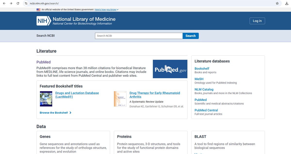 التحقق من موقع PubMed