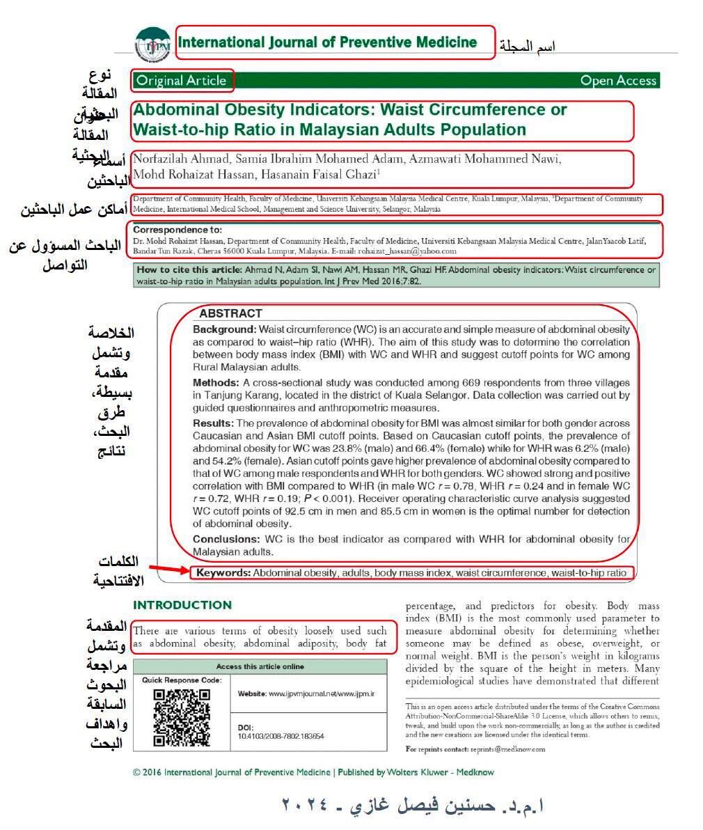 المقاله البحثیه