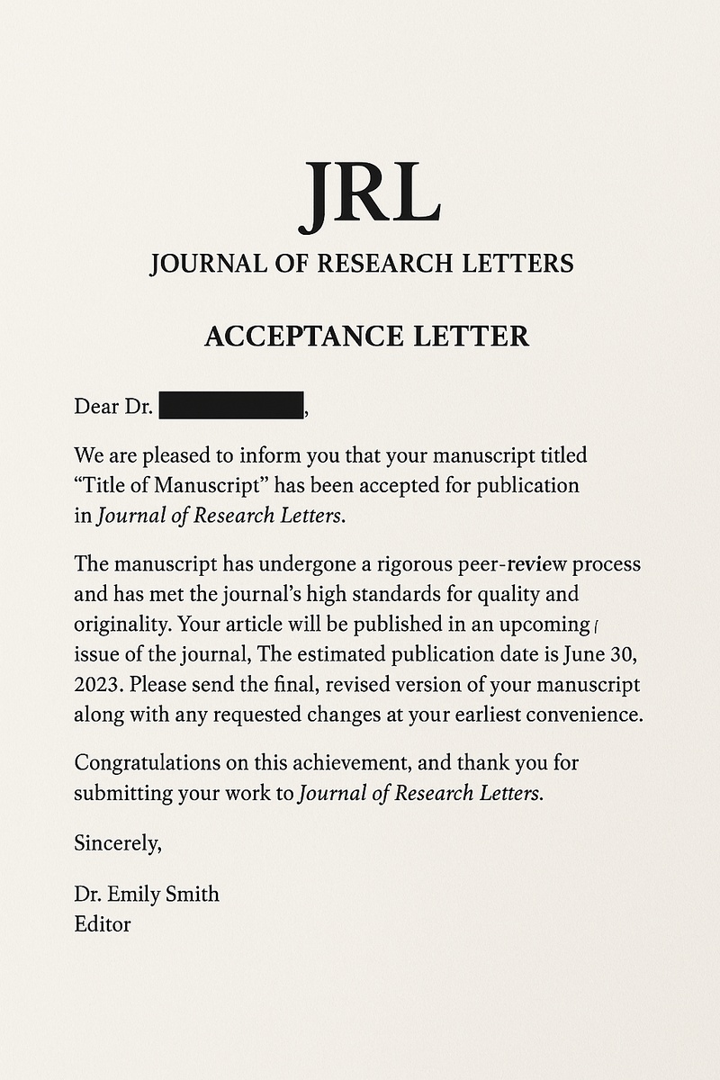 Acceptance Letter